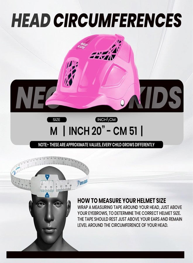 Jaspo Neo Kids Cycling Adjustable Multisport Helmet for Skateboarding & Skating Suitable for Kids, Boys and Girls Up to 14 Years- Made in India (Pink) - Image 4