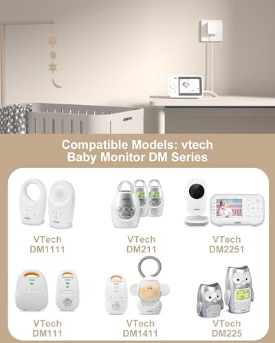 VHBW 6V Power Cord Compatible with Vtech Baby Monitor DM221 DM221-2 DM223 DM251 (Parent & Baby Units) DM111 DM112 DM222 DM271 (Parent Unit ONLY) Safe & Sound Audio Monitor - Image 2