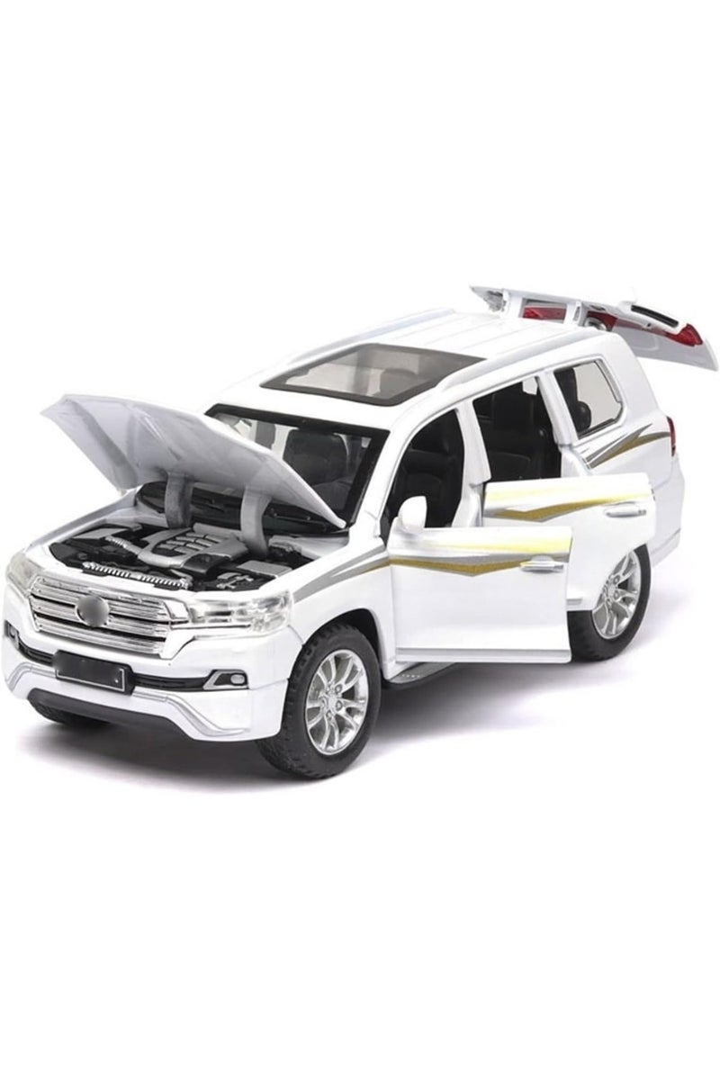 LIMOS Diecast Car 1/32 For Toyota For Land-Cruiser Simulation Die Cast Sound And Light Pull Back Alloy Cars Model Boy Toys Gift (Color : White) - Image 1