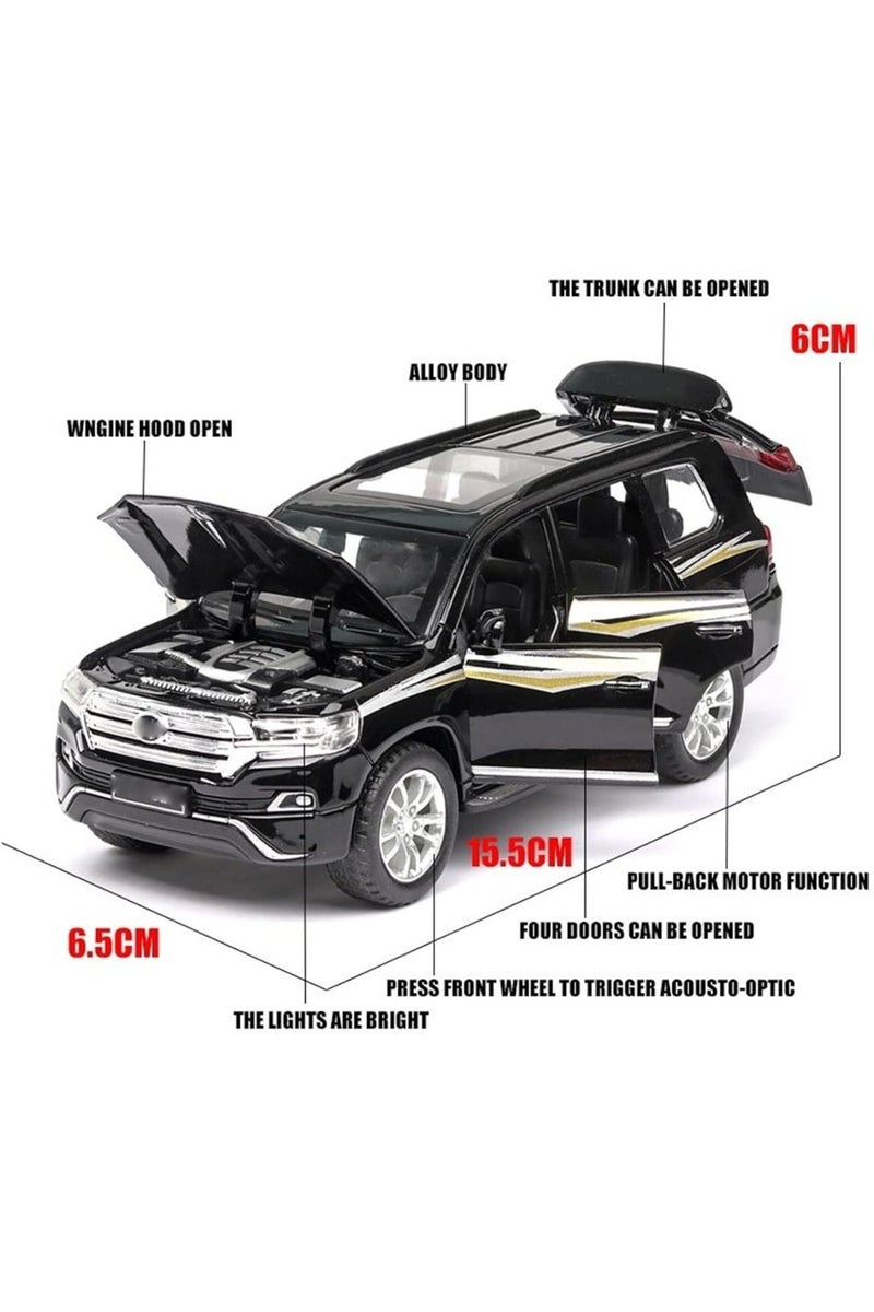 LIMOS Diecast Car 1/32 For Toyota For Land-Cruiser Simulation Die Cast Sound And Light Pull Back Alloy Cars Model Boy Toys Gift (Color : White) - Image 5