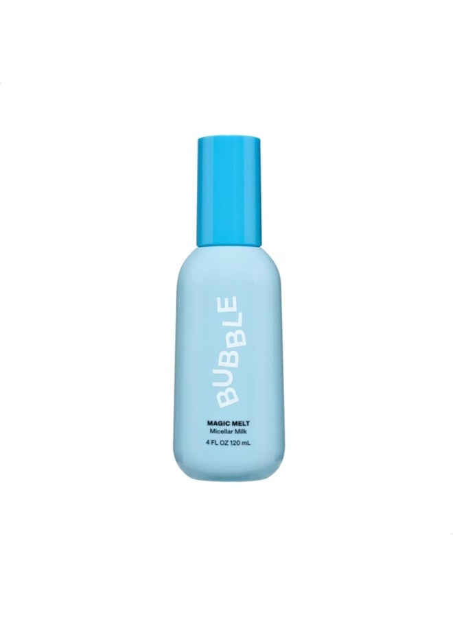 Bubble Skincare Magic Melt Makeup Remover - Micellar Milk Eye Makeup Remover Infused with Raspberry Seed Oil - Hydrating & Soothing Preppy Skikncare for Soft, Refreshed Skin (120ml) - Image 3