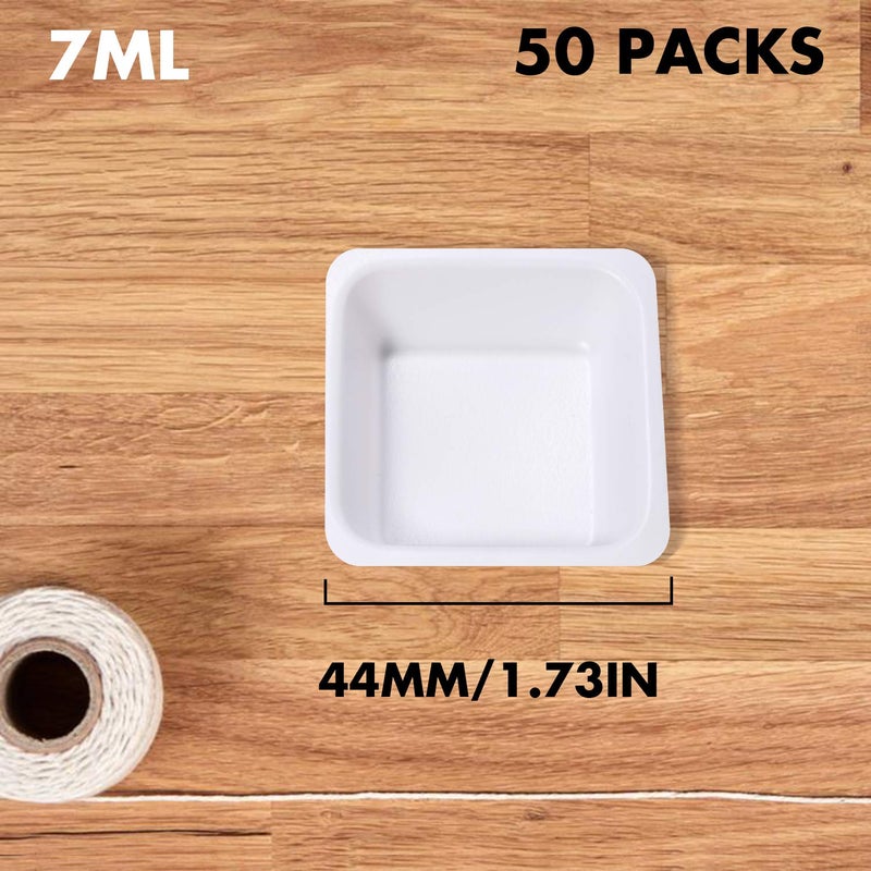 Young4us 7ml 100ml Weigh Boat Set, 100 Pack Small & Large Lab Weighing Dishes for Measuring, Storing, Mixing Powders & Liquids with Easy Pour Design Disposable Mini Plastic Square Dish Scale Tray - Image 3