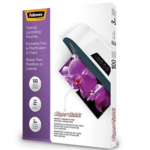 Fellowes Glossy SuperQuick Laminating Pouches, Letter Size, 100 Per Pack (5245801) - Image 1