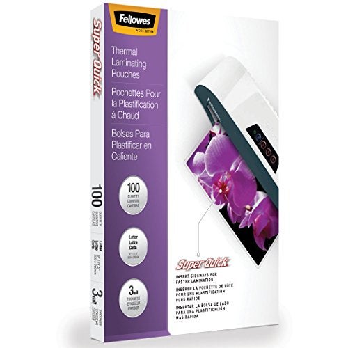 Fellowes Glossy SuperQuick Laminating Pouches, Letter Size, 100 Per Pack (5245801) - Image 2