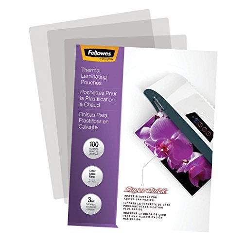Fellowes Glossy SuperQuick Laminating Pouches, Letter Size, 100 Per Pack (5245801) - Image 3