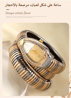 BIFANXI Ladies Fashion Watch, Snake-Shaped Diamond Design Quartz Watch, Fashionable Versatile Bracelet Watch  - Image 1