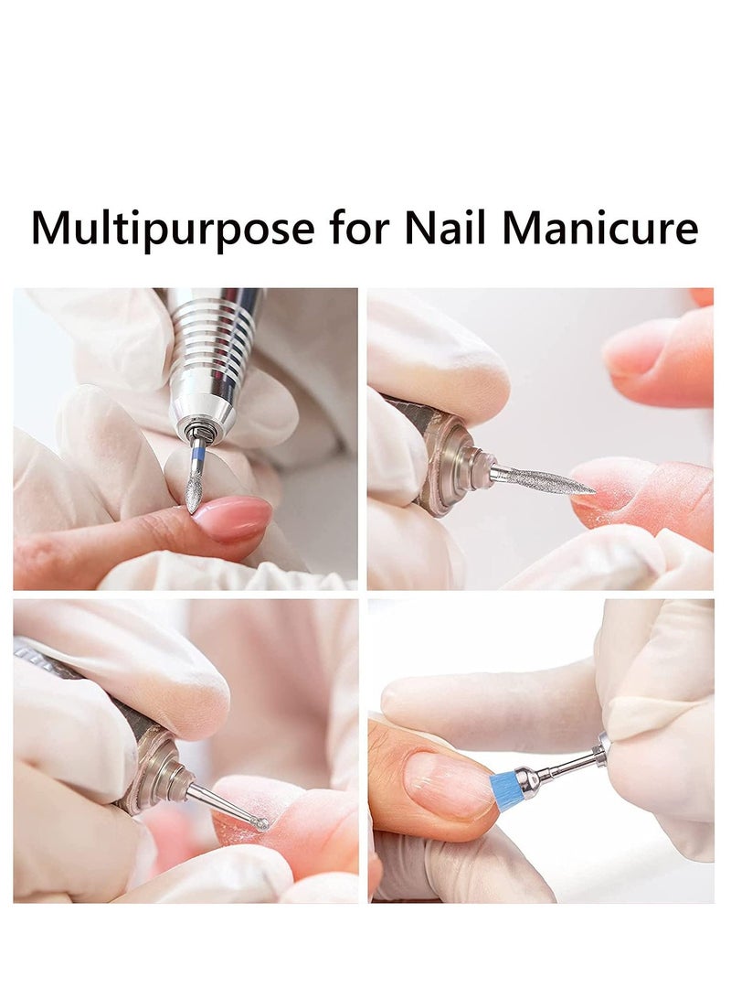 SYOSI Nail Drill Bits Set, 14pcs Professional Rotary Burrs Diamond Cuticle Remover Bits Kit 3/32" Bits Manicure Pedicure Remover Tools for Acrylic Gel Nails Cuticle Manicure  - Image 3