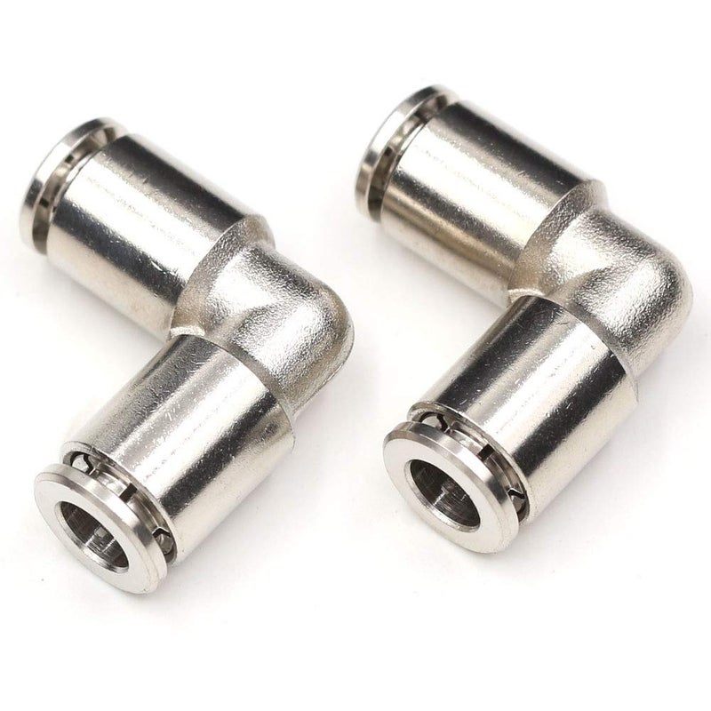 CEKER 1/4" Stainless Steel Tube Push Connectors, 1/4" x 1/4" OD Quick Connect Fittings Air Line Fittings 2pack