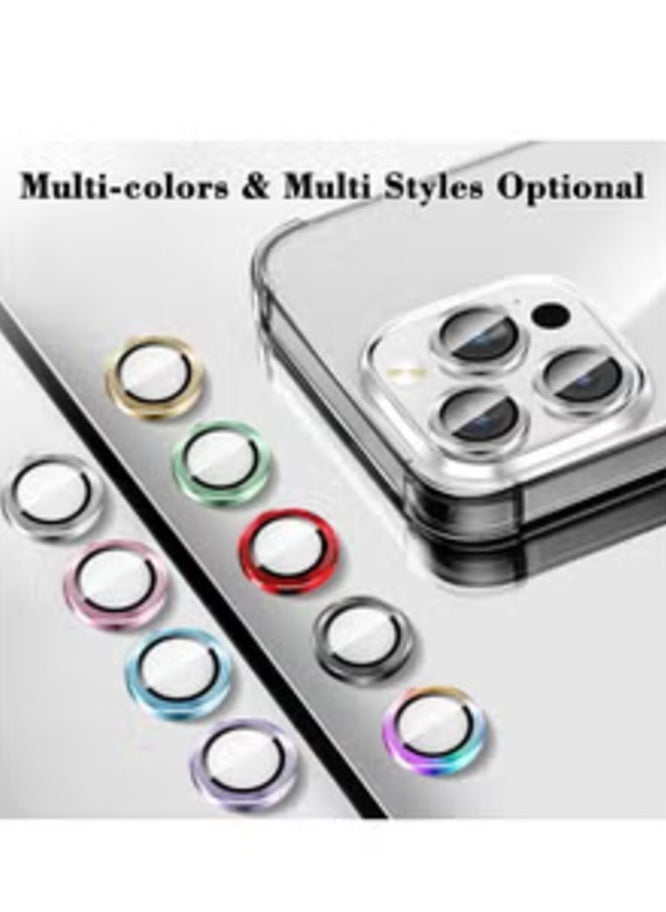 Raxoom Silver Tempered Glass Camera Lens Protector for iPhone 16 Pro/Pro Max - HD Clarity with Automatic Alignment & Metal Rings - Image 2