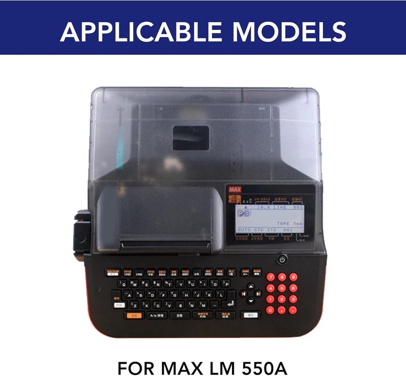 شريط تسمية بعرض 5 مم بطباعة واضحة، بديل لشريط صانع التسميات اللاصق ذاتيًا لطراز MAX LM 550A - طباعة متساوية، مادة PET متينة، استخدام متعدد الأغراض للكابلات وغيرها (لون أصفر) - Image 2