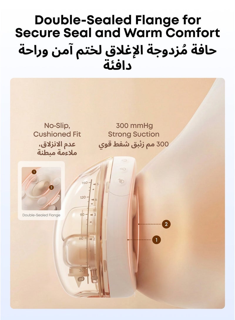 eufy Heated Massage Wearable Breast Pump S2 Pro, HeatFlow, Double-Sealed Flange, Nipple Light, DIY Rhythm, Full Milk & Leak Alerts, Wireless Charging Case, 7-Day Battery, App Control, 300 mmHg Suction - Image 5