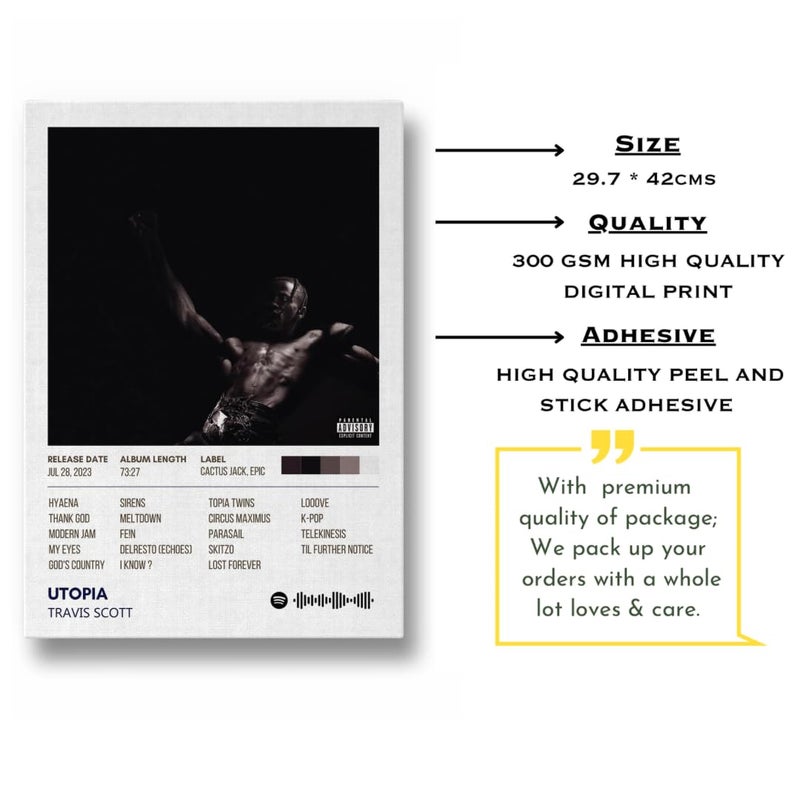 Travis Scott Astroworld UnFramed Poster For Home Aesthetic Wall poster | Travis Scott Singer Wall Poster (13 x 19 Inch Unframed) 300 GSM Board Paper With Peal & Stick Tape.  - Image 4
