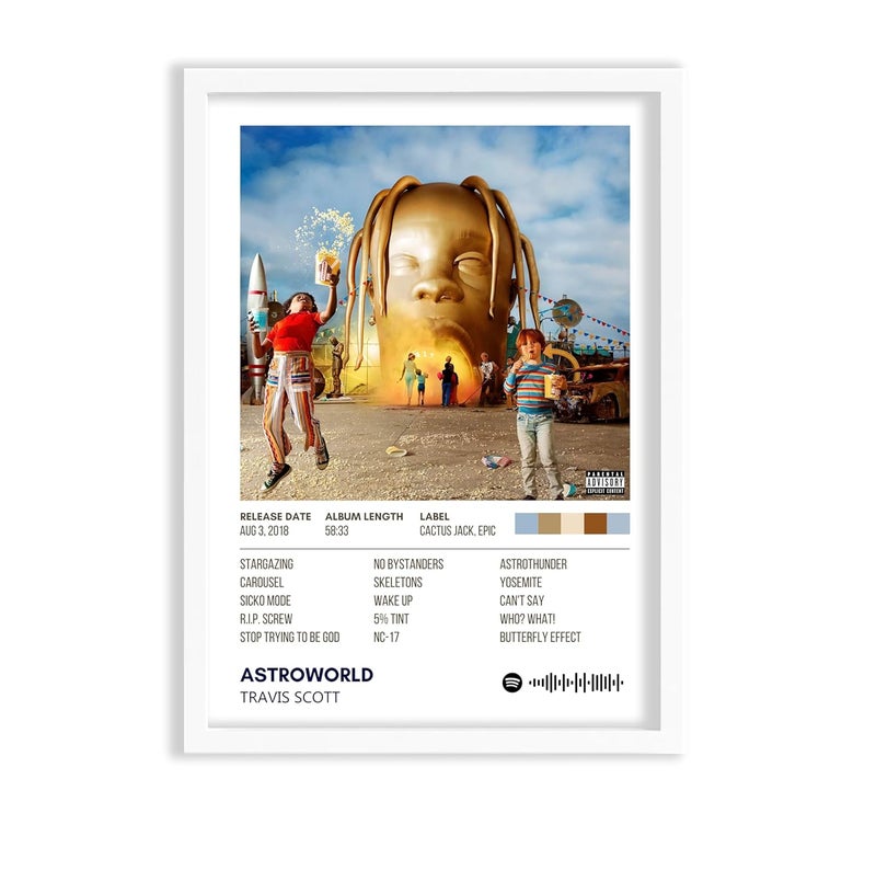 Travis Scott Astroworld UnFramed Poster For Home Aesthetic Wall poster | Travis Scott Singer Wall Poster (13 x 19 Inch Unframed) 300 GSM Board Paper With Peal & Stick Tape.  - Image 2