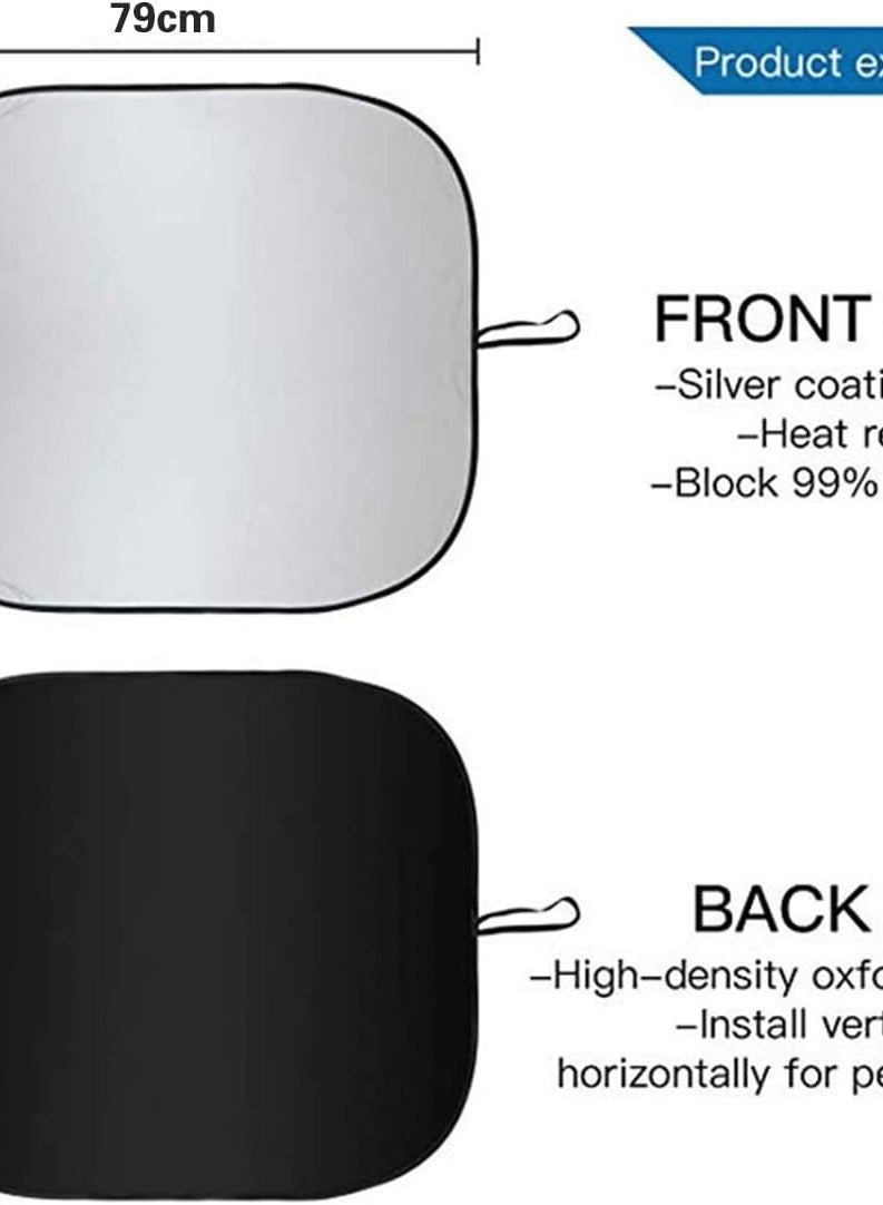 ECVV 2PCS Car Windshield Sun Shade with Storage Pouch Foldable Car Front Window Sunshade Auto Sun Visor Blocks Max UV Rays and Cool Car Interiors (Large(70.5x79cm) - Image 5