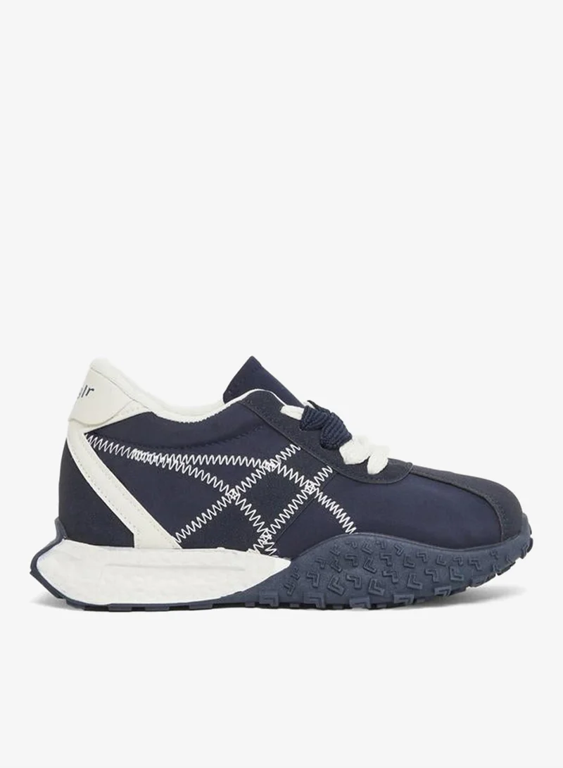 vy Blue Stitch Detail Lace Up Sneakers