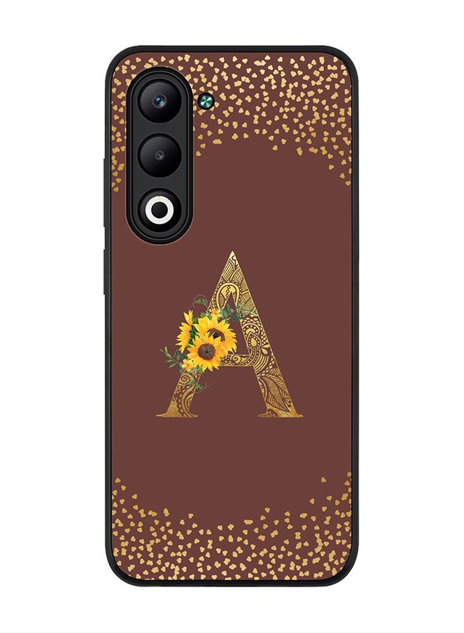 Stylizedd For Oppo A5 5G / A5 4G Case,Slim fit Camera Protection, Shockproof Thin Phone cover  - Custom Floral Monogram - A  (Brown )