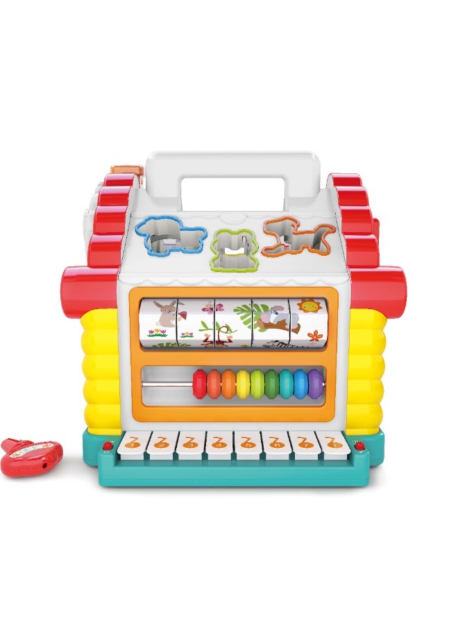 Hola Activity House Shape Sorter for Toddlers, Educational Toy w/ Animal Sounds, Music, Shape Sorter, Spinning Beads, Lights & Sounds, Fine Motor Skills, Cognitive Development & Imagination 18M+ - Image 1