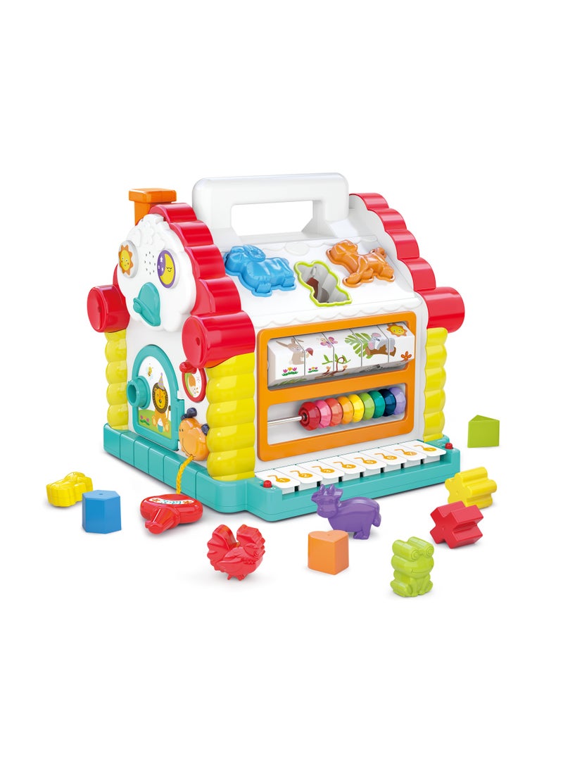 Hola Activity House Shape Sorter for Toddlers, Educational Toy w/ Animal Sounds, Music, Shape Sorter, Spinning Beads, Lights & Sounds, Fine Motor Skills, Cognitive Development & Imagination 18M+ - Image 3