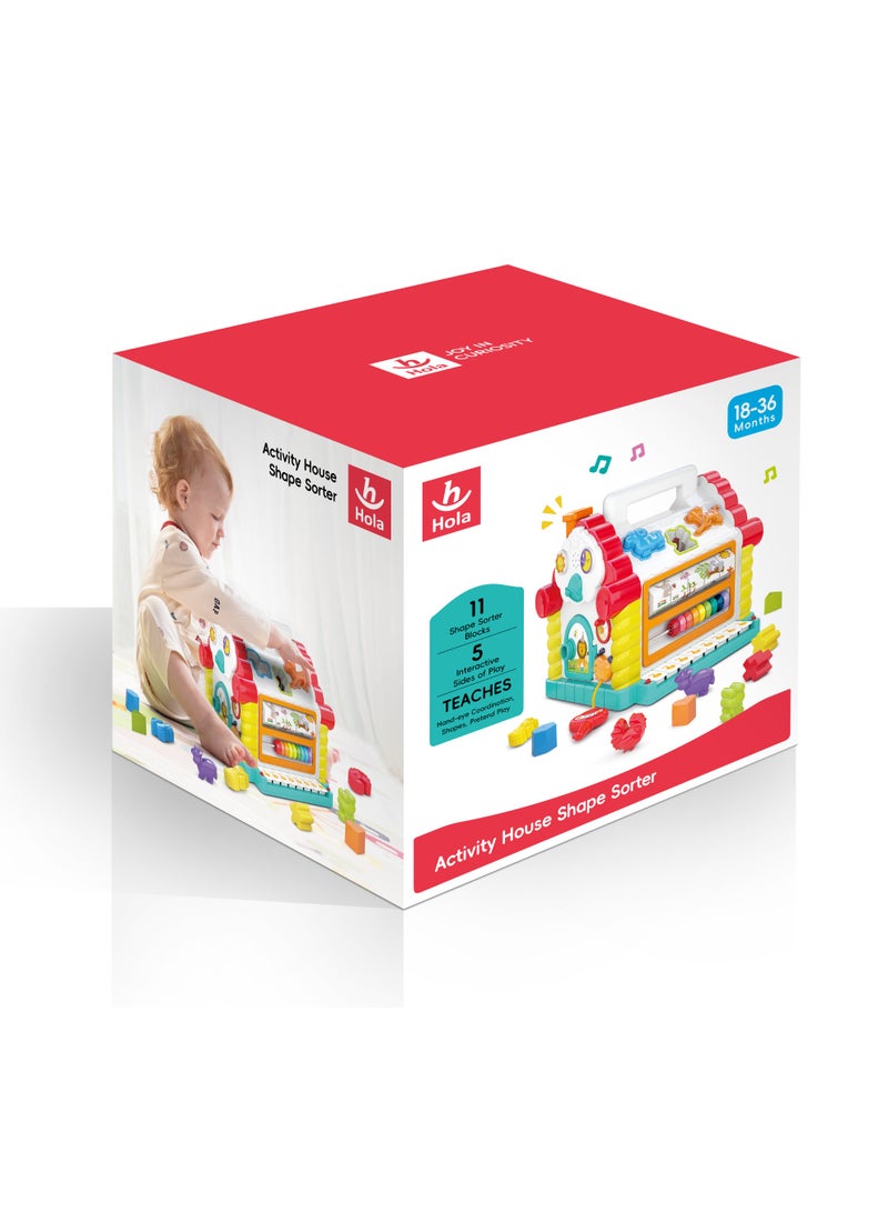 Hola Activity House Shape Sorter for Toddlers, Educational Toy w/ Animal Sounds, Music, Shape Sorter, Spinning Beads, Lights & Sounds, Fine Motor Skills, Cognitive Development & Imagination 18M+ - Image 4