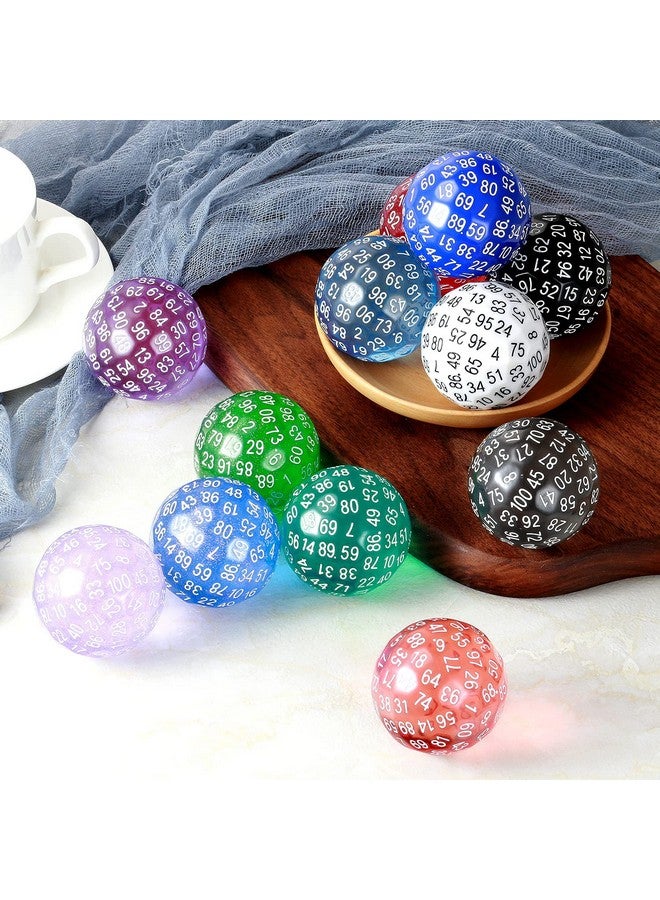 DNDND D100 Polyhedral Solid Black Single 100 Sided Dice With Translucent Pouch (Solid Black With White Number) - Image 3