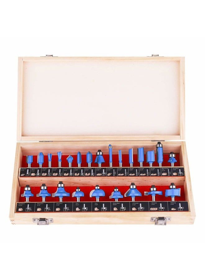 KOWOOD Router Bits Sets of 24A Pieces 1/4 Inch Shank Router Bit Set T Shape - for Commercial Users and Beginners… - Image 1