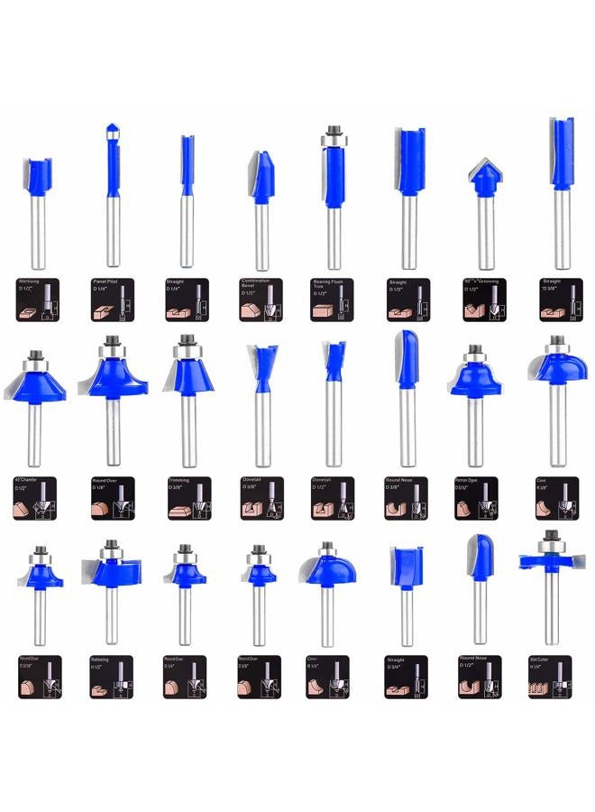 KOWOOD Router Bits Sets of 24A Pieces 1/4 Inch Shank Router Bit Set T Shape - for Commercial Users and Beginners… - Image 2