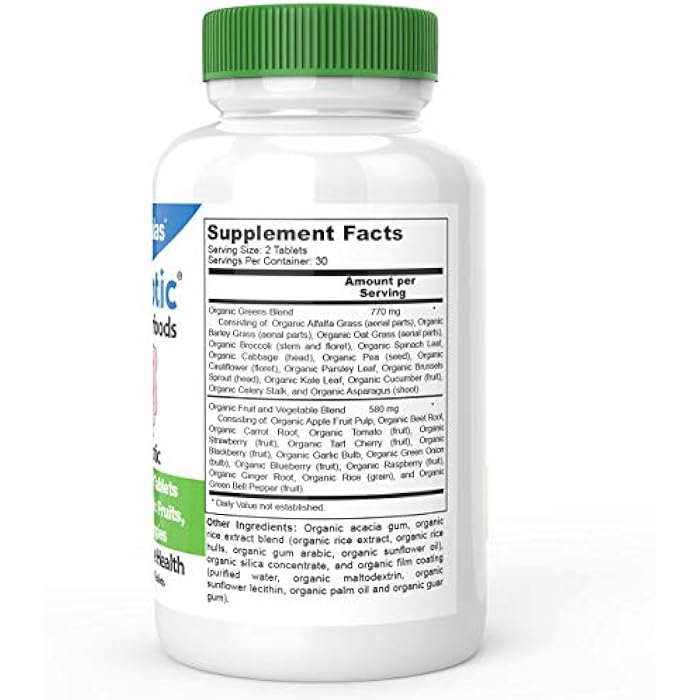 DrFormulas Organic Prebiotic Fiber for Constipation Relief | Nexabiotic Superfood Tabs for Probiotic Digestive Health, 60 Tablets - Image 2