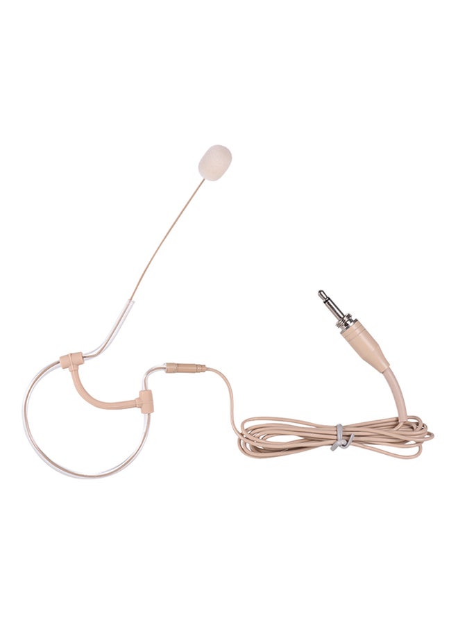 Single Ear-Hook Condenser Wired Microphone Beige - Image 5