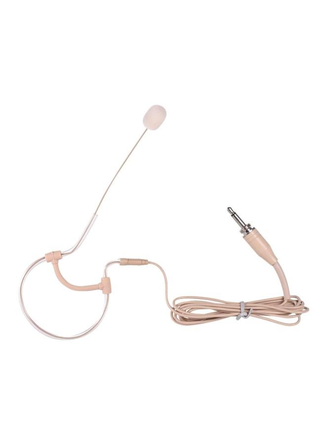 Single Ear-Hook Condenser Wired Microphone Beige - Image 1