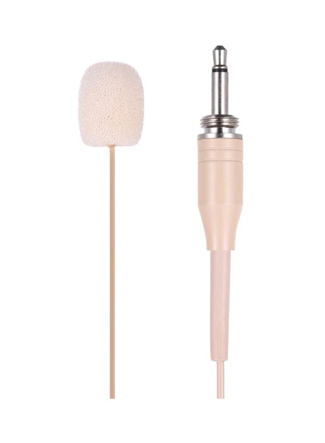Single Ear-Hook Condenser Wired Microphone Beige - Image 2