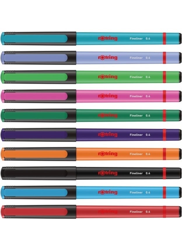 Rotring قلم حبر جاف رفيع بفنون ناعمة 10 قطع  - Image 2