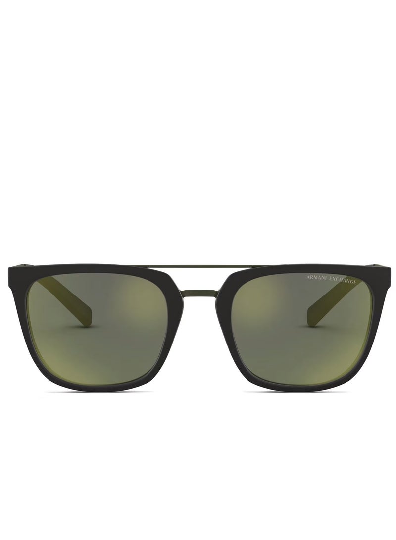 ارماني اكسشينج أرماني إكستشينج نظارة شمسية للجنسين باللون الأخضر Wayfarer 0AX4090SF 80296R55 مقاس 55 - Image 2