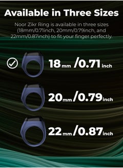 iQIBLA UMEOX iQIBLA Smart Zikr Ring Noor Nova Blue 18MM | 5 Prayer Time Reminders | Tasbih Smart Counter | 0.69-inch large screen | iQIBLA Social Life App(Points Redemption,Sleep,Heart Rate,Steps...) | Tracks 9999 counts | iQIBLA Service  - Image 2