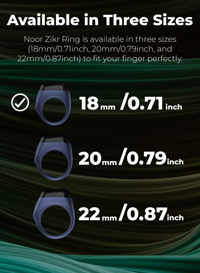 iQIBLA UMEOX iQIBLA Smart Zikr Ring Noor Nova Blue 18MM  - Image 2