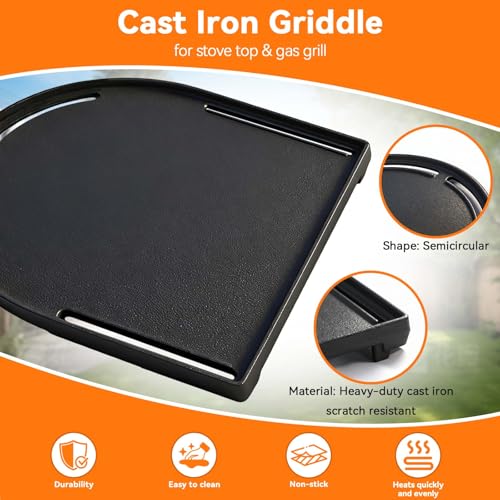 FORYEYC 13" Cast Iron Griddle for Coleman Roadtrip Grill 285 225 Table Top Accessories Replacement Parts - Nonstick Reversible Griddle for Stove Top/Gas Grill/Oven & Outdoor BBQ for Swaptop Cooktop LX LXE LXX - Image 3