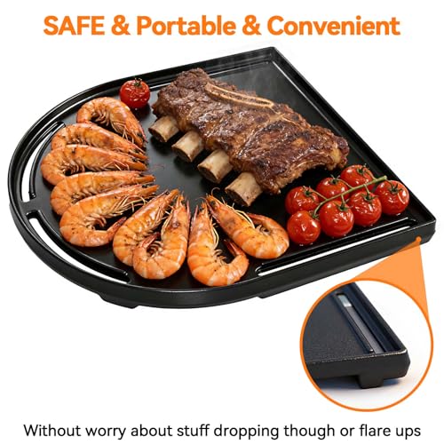 FORYEYC 13" Cast Iron Griddle for Coleman Roadtrip Grill 285 225 Table Top Accessories Replacement Parts - Nonstick Reversible Griddle for Stove Top/Gas Grill/Oven & Outdoor BBQ for Swaptop Cooktop LX LXE LXX - Image 4