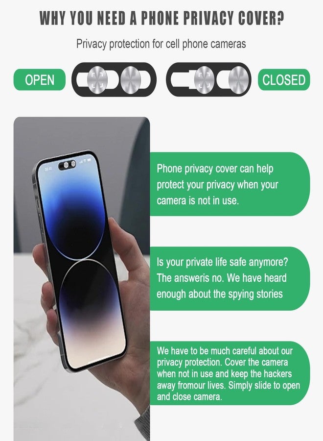 EYSOFT Front Camera Cover,Updated Webcam Cover Compatible for Phone 14Pro/14 Pro Max/15/15Plus/15Pro/15Pro Max/16/16Plus/16Pro/16Pro Max,Open/Close Face Recogition,Protect Privacy and Security,2 Pack-Silver - Image 5