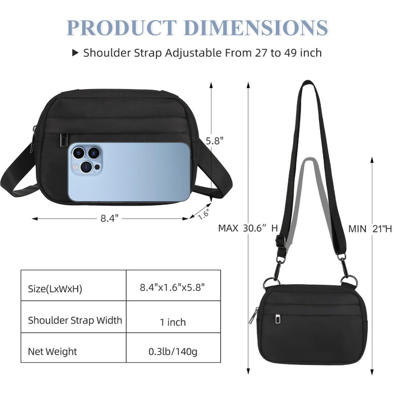 MAXTOP Small Crossbody Bags for Women Men Cellphone Belt Bag Purse Fanny Pack with Adjustable Strap Black Sling Bag for Traveling Casual Festival Gifts - Image 5