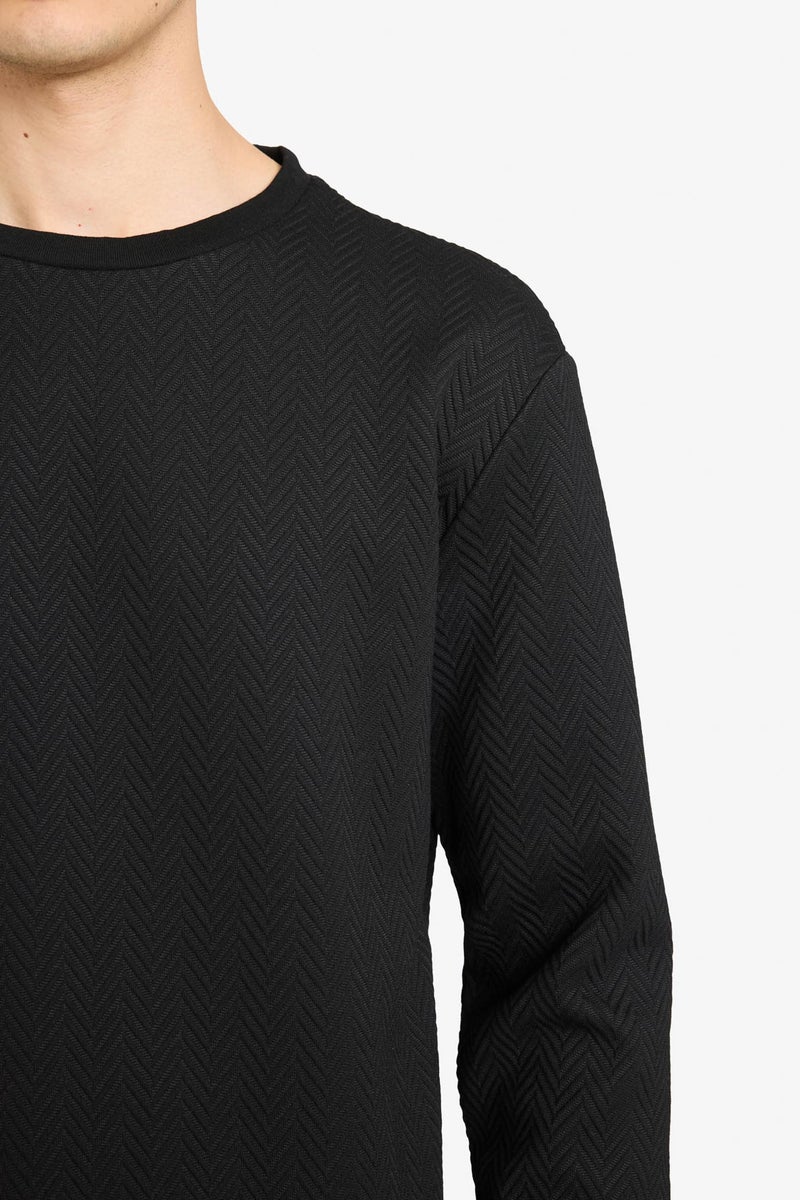 DeFacto Black Man Regular Fit Long Sleeve Sweatshirt Casual - Image 4