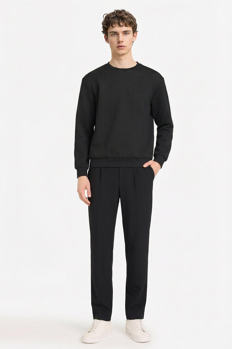 DeFacto Black Man Regular Fit Long Sleeve Sweatshirt Casual - Image 2