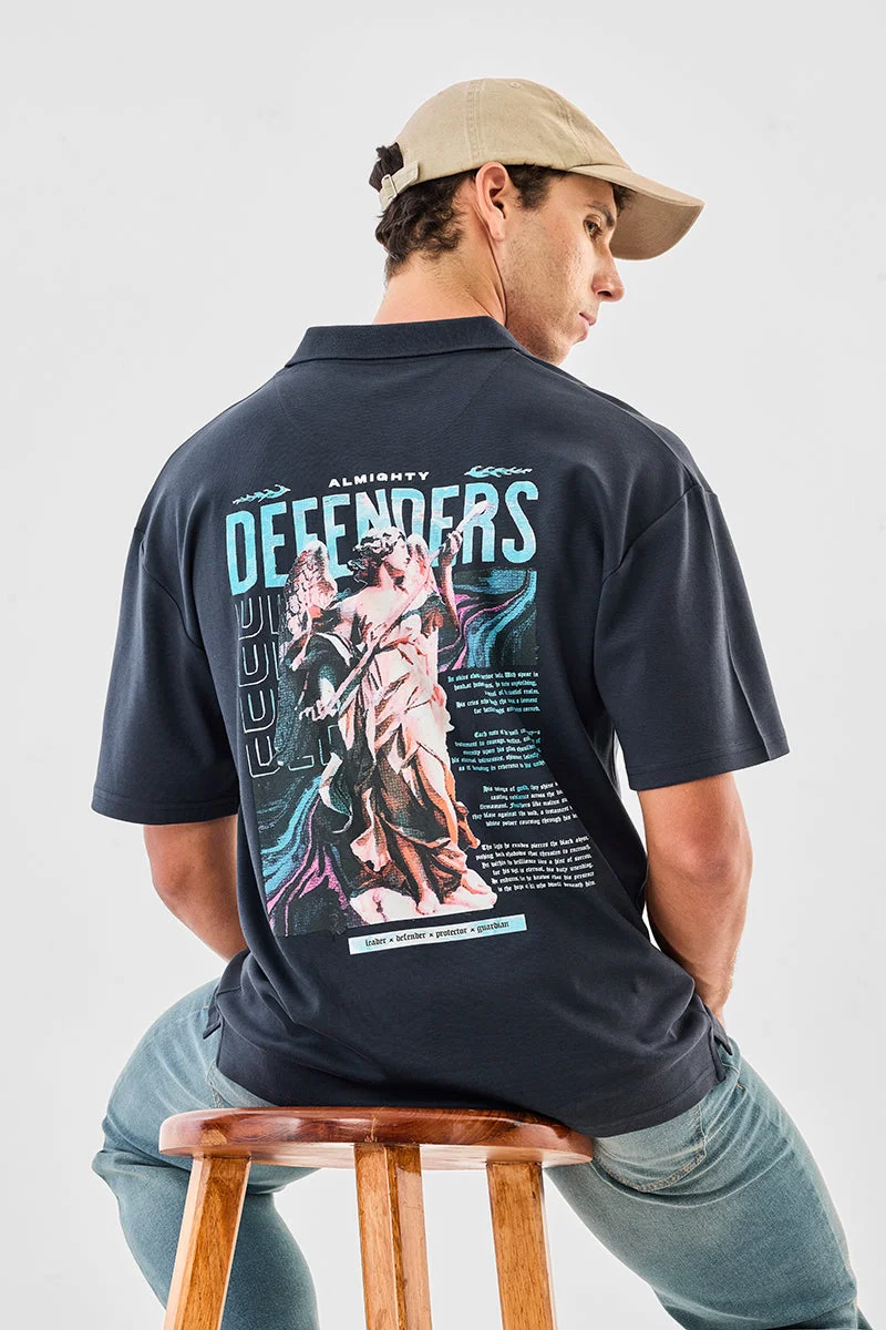 SNITCH Defenders Oversized 100% Cotton Polo T-Shirt