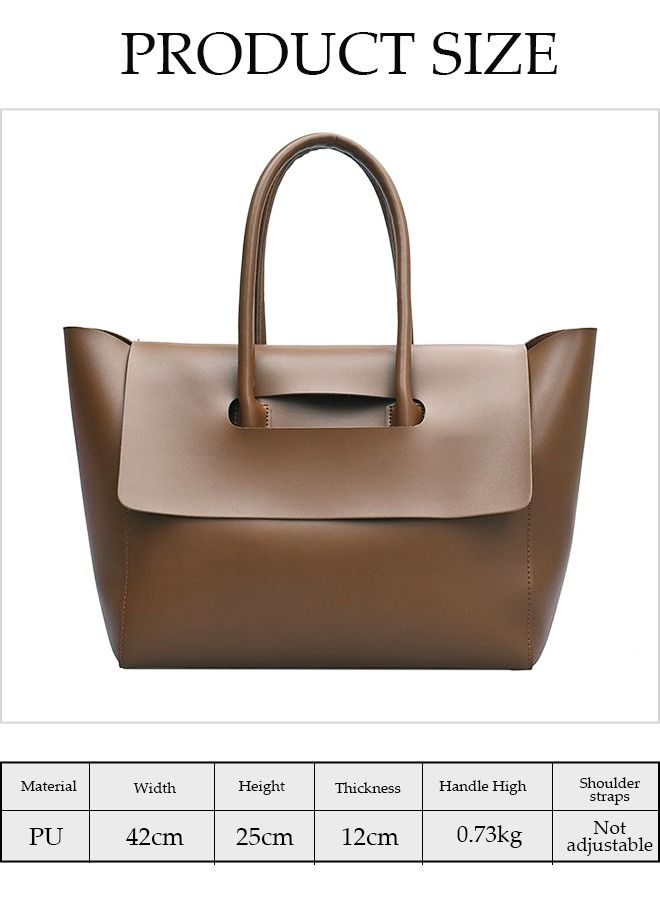 DUNISO Women's Shoulder Tote Bag Faux Leather Flap Design Handbag for Women Large Capacity Bucket Bag Fashionable Travel Messenger Shoulder Bag for Ladies Girls College Students  - Image 4