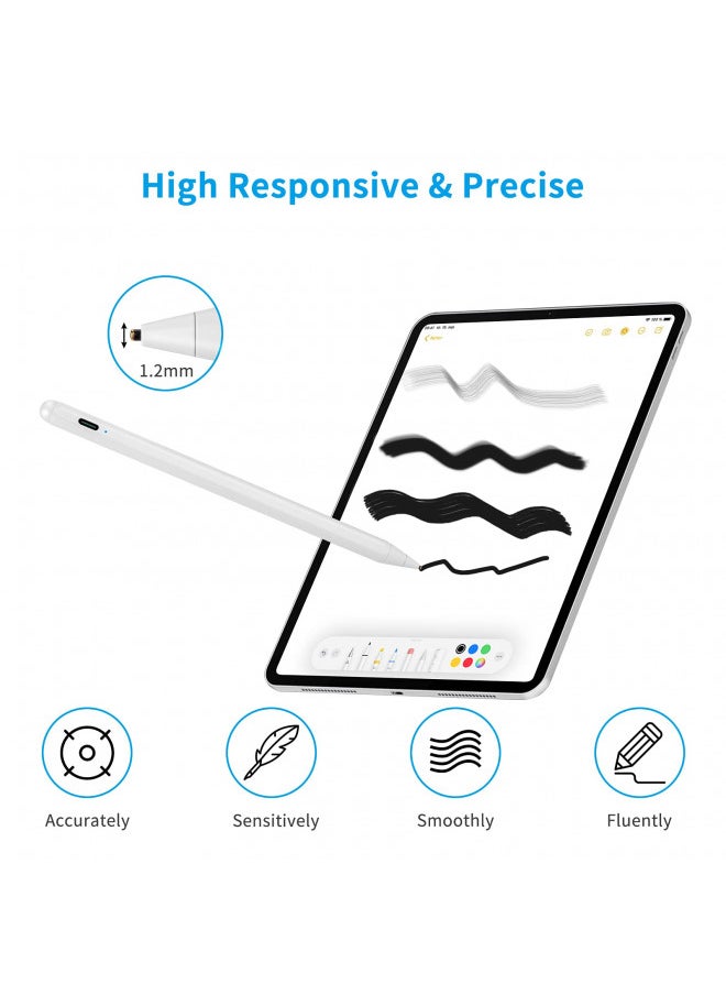Rsepvwy Stylus for iPhone X/11/12/13/14/15 Pro MaxPen, 1.5mm Fine Point Pencil Universal Compatible for iPhone/Device Pro/Samsung/Surface and More Touch Screens Active Stylus Pen White  - Image 1