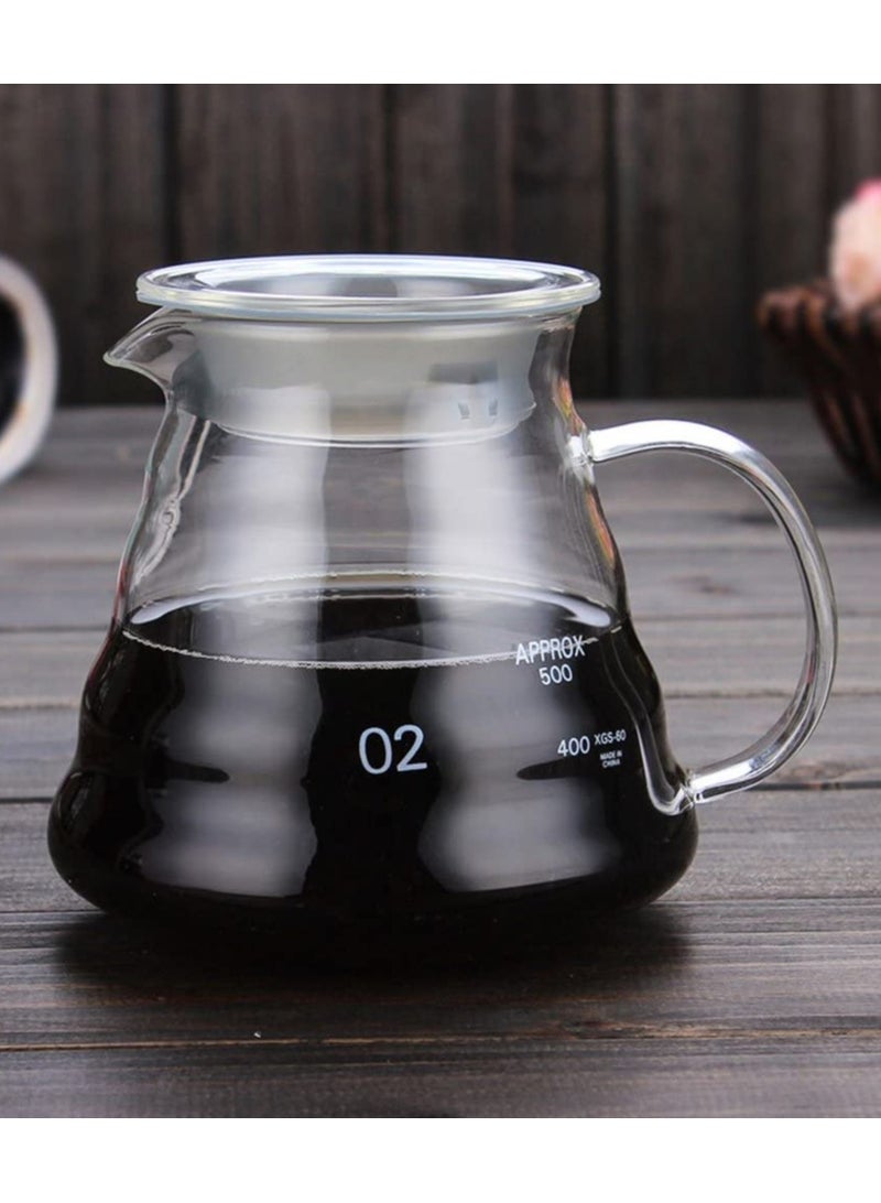 1Chase 600ML Borosilicate Heat Resistant Glass Coffee Server Pot For Pour Over Coffee Maker, Hand Drip Coffee Jug Decante - Image 1