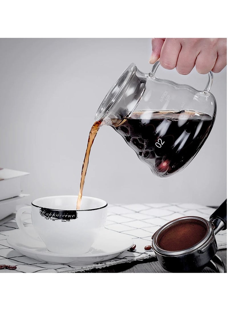 1Chase 600ML Borosilicate Heat Resistant Glass Coffee Server Pot For Pour Over Coffee Maker, Hand Drip Coffee Jug Decante - Image 2