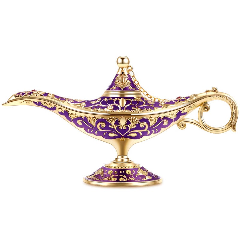 Gusnilo Gusnilo Vintage Aladdin Magic Lamp Genie Collectors EditionWedding Table DecorationCollectable Rare Classic Arabian Props Aladdin Pot  Delicate Gift for PartyBirthdayPurple 