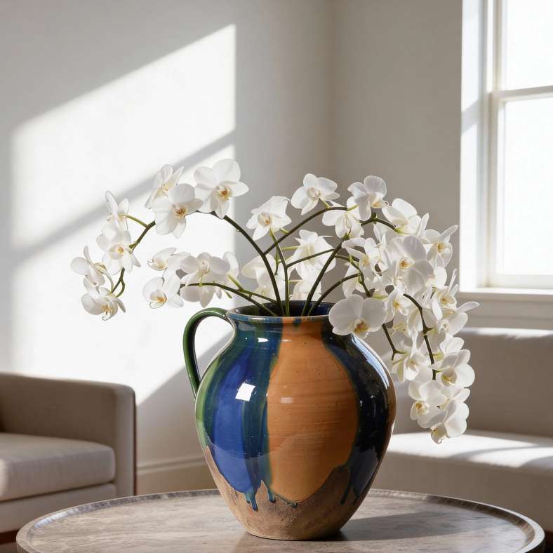 Pan Home Sancai Terracotta Tang Handle Vase 33x29x35cm - Blue - 112CPZ9900019 - Image 1