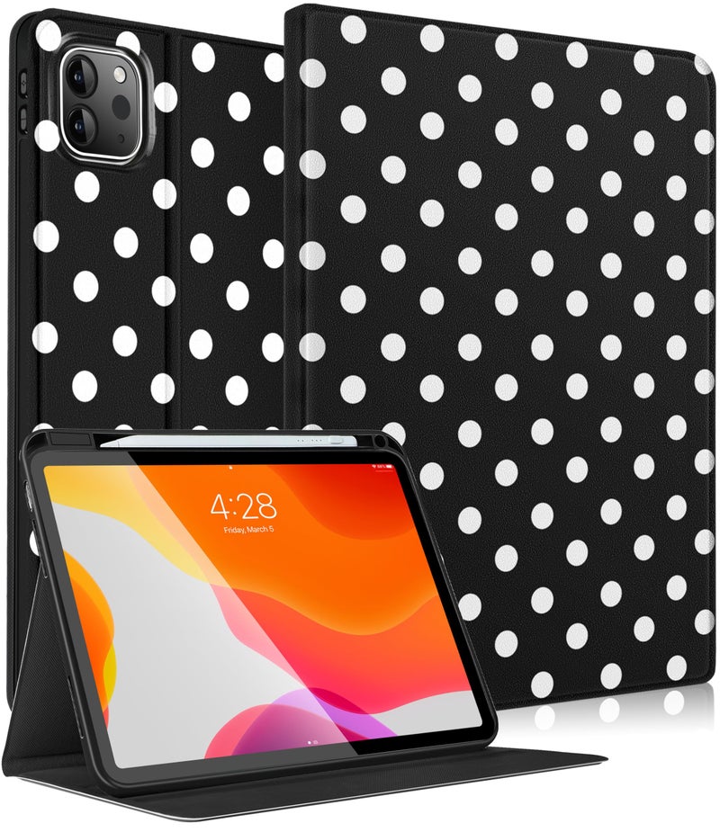 Wazzasoft for iPad Air 11 Inch M3/M2,for iPad Air 5th/4th,for iPad Pro 11 Inch(4th/3rd/2nd/1st Gen) - Smart Folio Cover (Auto Wake/Sleep) with Build-in Pencil Holder for Apple Tablet,Polka Dots - Image 1