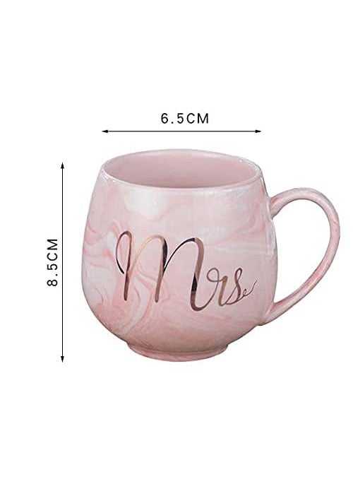DIKUJI ENTERPRISE DIKUJI ENTERPRISE Mr and Mrs Coffee Mugs with Lid Spoon Set of 2 Wedding Gifts for Couple Ceramic Marble Cups for Bridal Engagement Wedding Married Couples Anniversary Mr and Mrs Mug  - Image 5