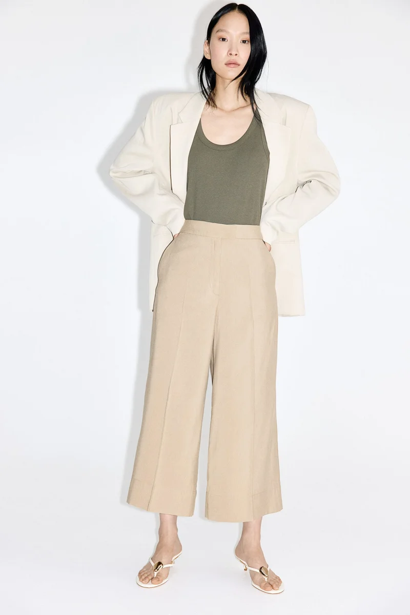 اتش اند ام بنطلون رسمي بساق واسعة